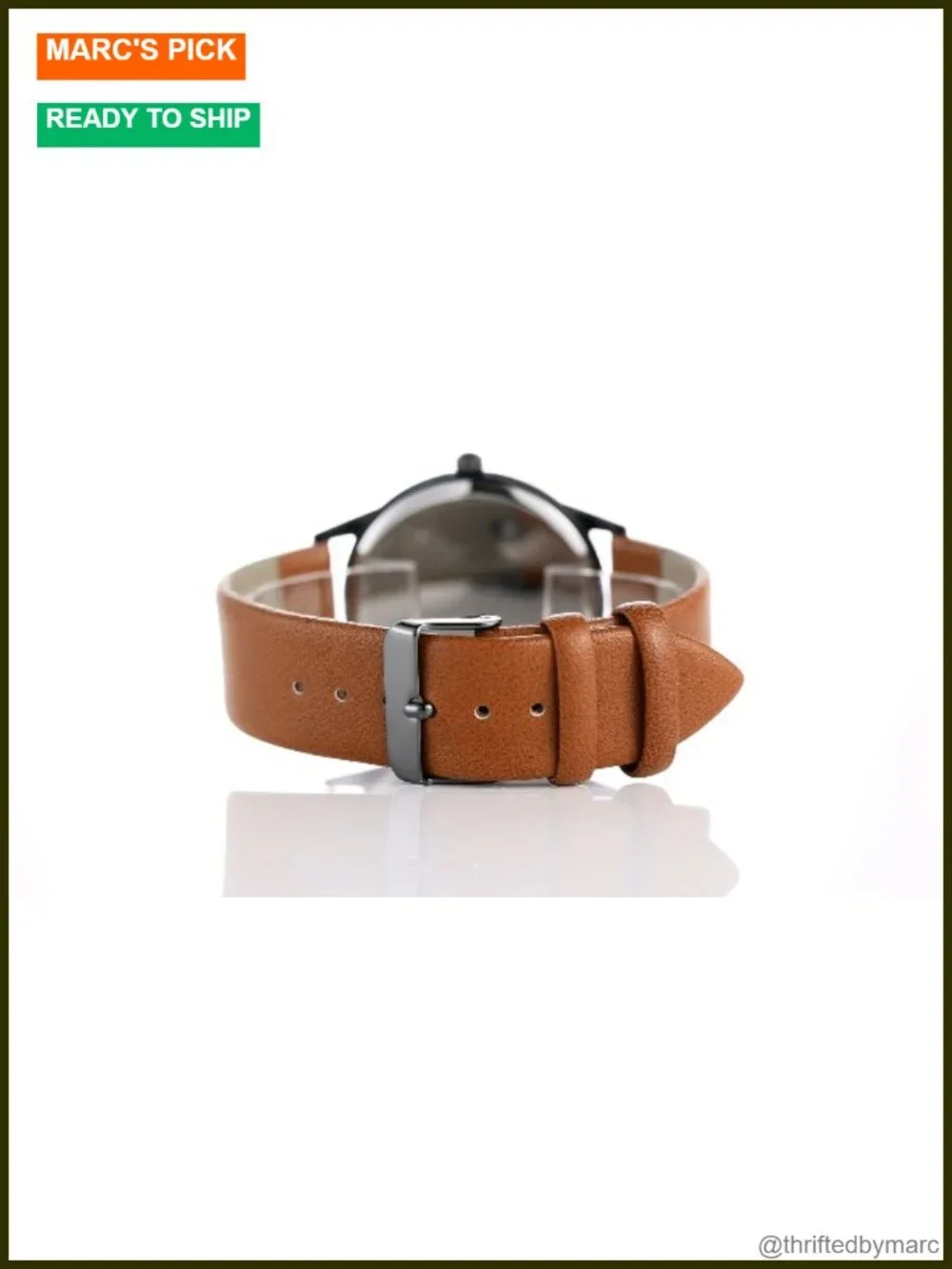 Men's Quartz Watch with Leather Strap Classic Arabic Numbers Dress Watch